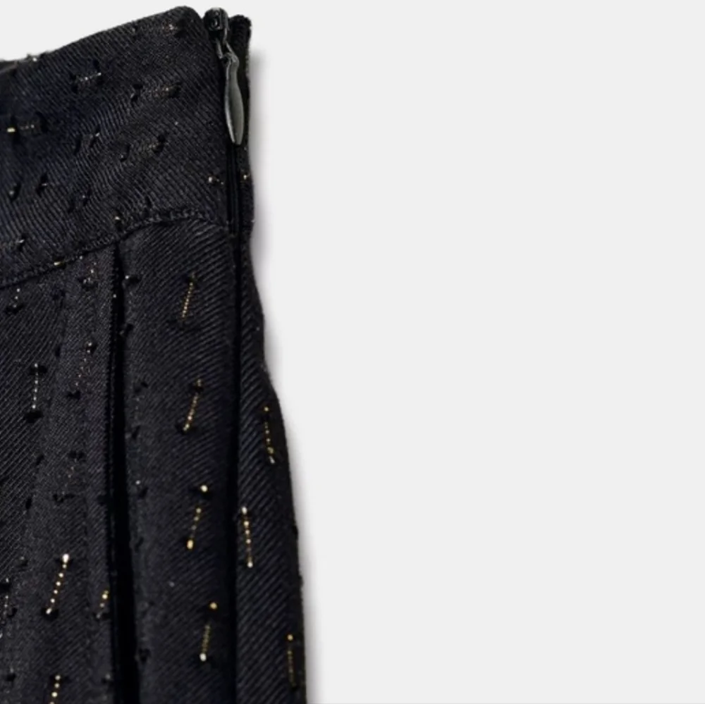 Zara Balloon Pants Sequin Sparkle Black Size S